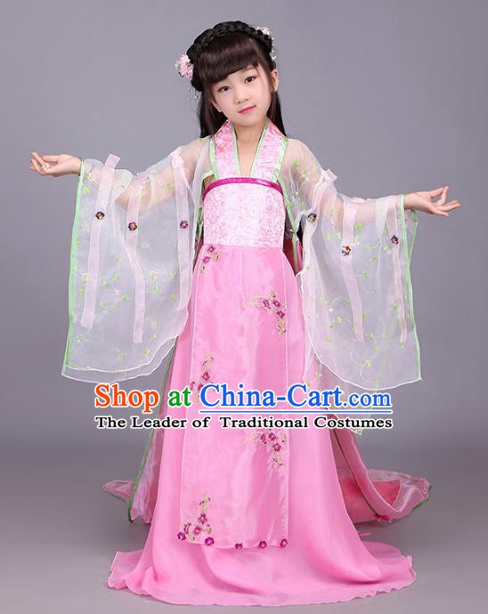 Traditional Chinese Tang Dynasty Imperial Consort Costume, China Ancient Palace Lady Hanfu Dress Clothing for Kids