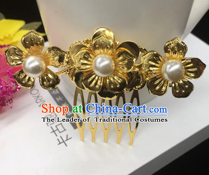 Traditional Handmade Chinese Classical Hair Accessories Flowers Hair Comb Hairpins for Women