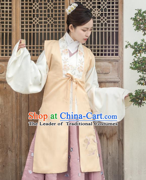 Traditional Chinese Ming Dynasty Dowager Costume Ancient Palace Lady Embroidered Vests for Women