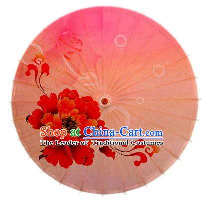 Asian China Dance Handmade Umbrella Stage Performance Umbrella Printing Peony Oil-paper Umbrellas