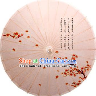 China Traditional Dance Handmade Umbrella Painting Wintersweet Oil-paper Umbrella Stage Performance Props Umbrellas