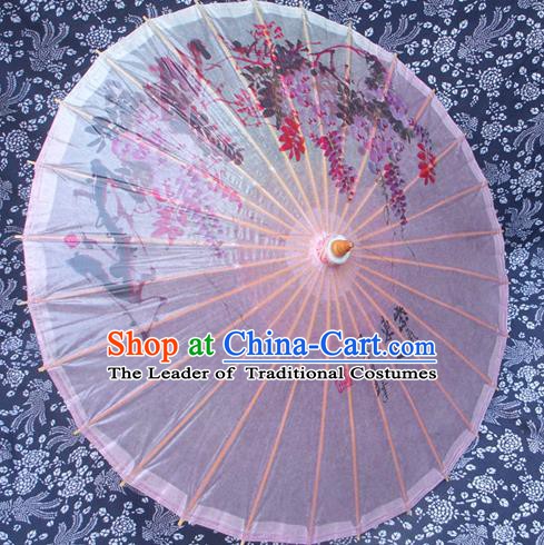 China Traditional Dance Handmade Umbrella Painting Wisteria Oil-paper Umbrella Stage Performance Props Umbrellas