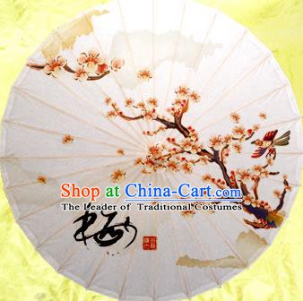 China Traditional Dance Handmade Umbrella Painting Plum Blossom Oil-paper Umbrella Stage Performance Props Umbrellas