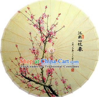 China Traditional Dance Handmade Umbrella Printing Spring Peach Blossom Oil-paper Umbrella Stage Performance Props Umbrellas