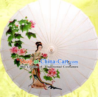 China Traditional Dance Handmade Umbrella Painting Beauty Flowers Oil-paper Umbrella Stage Performance Props Umbrellas