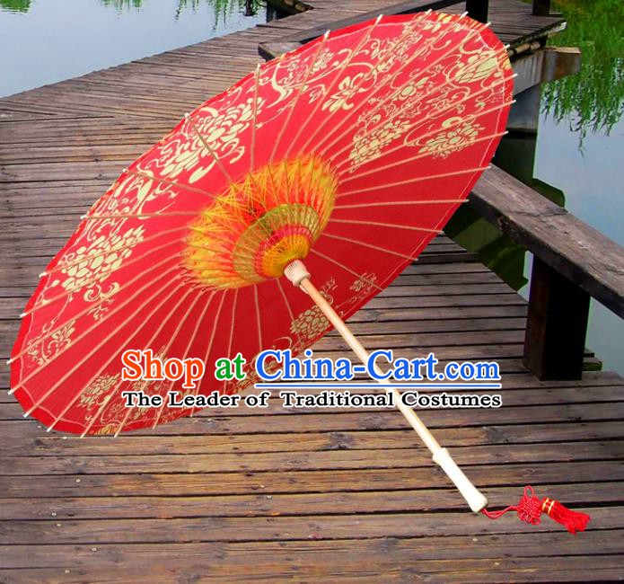 China Traditional Dance Handmade Umbrella Wedding Red Oil-paper Umbrella Stage Performance Props Umbrellas