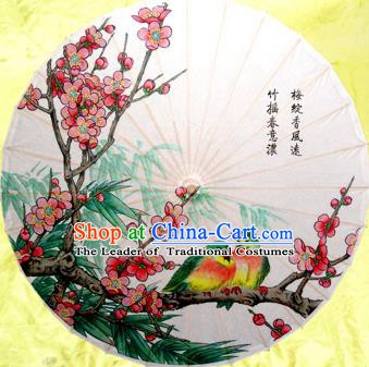 Handmade China Traditional Dance Painting Peach Blossom Umbrella Oil-paper Umbrella Stage Performance Props Umbrellas
