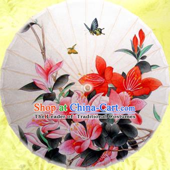 Handmade China Traditional Dance Painting Flowers Butterfly Umbrella Oil-paper Umbrella Stage Performance Props Umbrellas