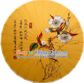 Handmade China Traditional Dance Ink Painting Spring Flowers Umbrella Oil-paper Umbrella Stage Performance Props Umbrellas