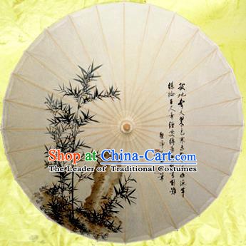 China Traditional Dance Handmade Umbrella Ink Painting Bamboo Stone Oil-paper Umbrella Stage Performance Props Umbrellas