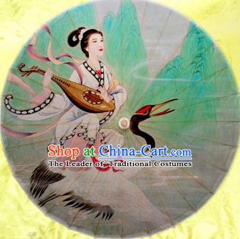 Handmade China Traditional Dance Wedding Umbrella Classical Fairy Crane Oil-paper Umbrella Stage Performance Props Umbrellas