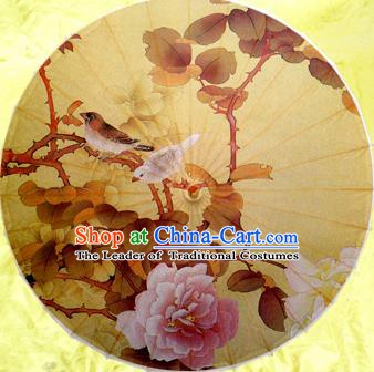 Handmade China Traditional Dance Wedding Umbrella Classical Painting Peony Oil-paper Umbrella Stage Performance Props Umbrellas