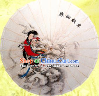 Handmade China Traditional Folk Dance Umbrella Painting Apsara Oil-paper Umbrella Stage Performance Props Umbrellas