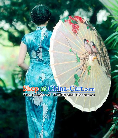 China Traditional Folk Dance Umbrella Hand Painting Oil-paper Umbrella Stage Performance Props Umbrellas