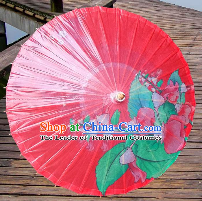 China Traditional Folk Dance Umbrella Hand Painting Red Oil-paper Umbrella Stage Performance Props Umbrellas