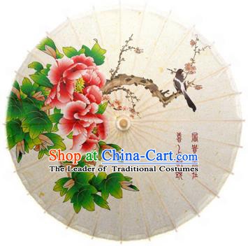 Handmade China Traditional Folk Dance Umbrella Stage Performance Props Umbrellas Painting Peony Oil-paper Umbrella