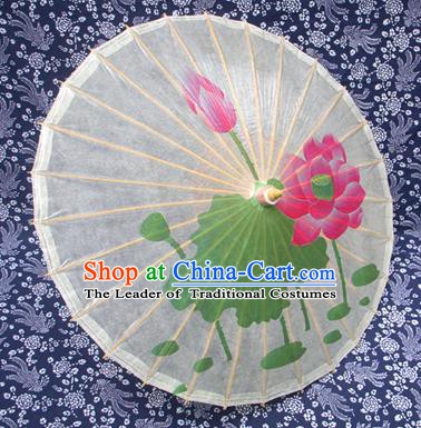 Handmade China Traditional Folk Dance Umbrella Stage Performance Props Umbrellas Painting Lotus Oil-paper Umbrella