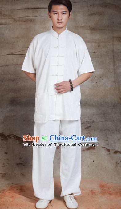 Top Grade Chinese Kung Fu Costume Tai Ji Training Uniform, China Martial Arts Gongfu Clothing for Men