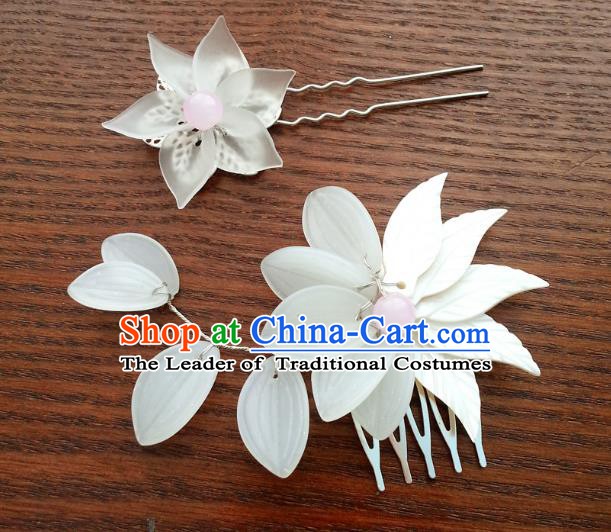 Traditional Handmade Chinese Classical Jade Hair Accessories Ancient Hairpins Hair Comb for Women