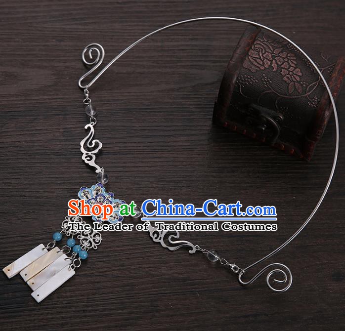 Traditional Chinese Handmade Classical Accessories Blueing Cloisonn Necklace for Women