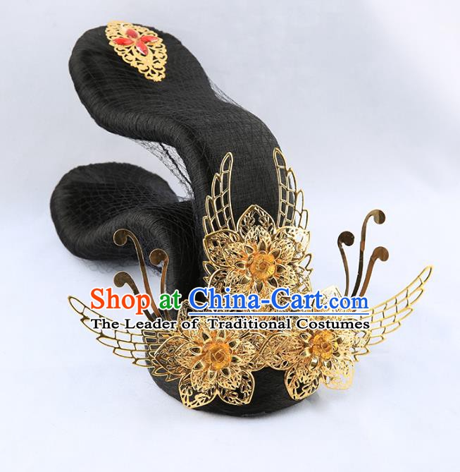 Asian Chinese Handmade Palace Lady Classical Hair Accessories Wig and Phoenix Coronet Tassel Hairpins for Women