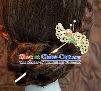 Chinese Handmade Classical Luxurious Jade Hairpins Hair Accessories Ancient Step Shake for Women