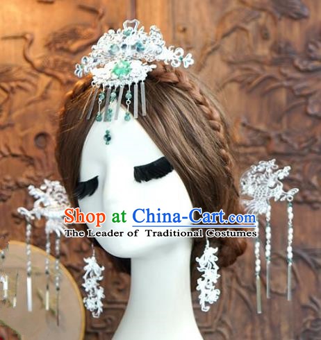 Chinese Handmade Classical Hair Accessories Ancient Palace Lady Step Shake Hairpins Complete Set for Women