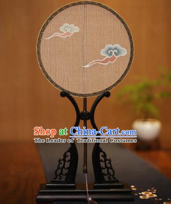 Traditional Chinese Crafts Tapestry Silk Palace Fan, China Printing Cloud Princess Silk Round Fans for Women