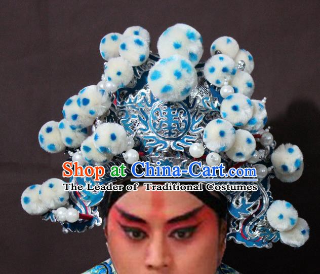 Traditional China Beijing Opera General Hats, Chinese Peking Opera Takefu Headwear