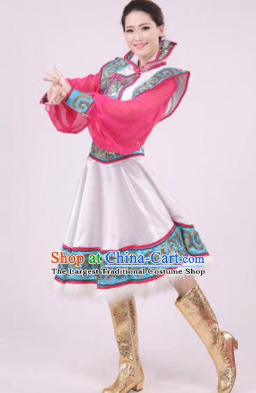 Chinese Traditional Mongol Nationality Dress Mongolian Minority Folk Dance Ethnic Costume for Women