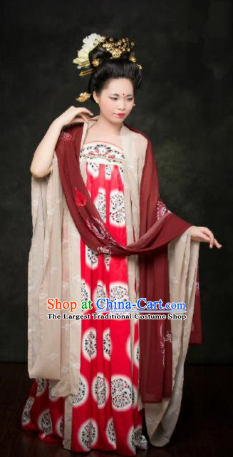 Traditional Chinese Tang Dynasty Replica Costumes Ancient Palace Lady Maidenform Hanfu Dress for Women