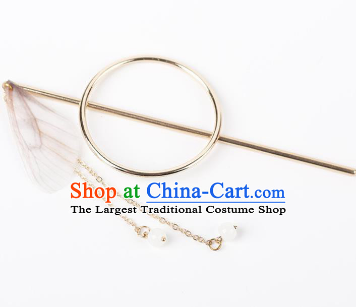 Chinese Ancient Hanfu Hair Accessories Traditional Swordswoman White Butterfly Wing Hairpins for Women