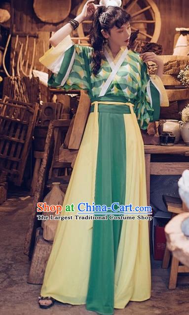 Chinese Traditional Jin Dynasty Nobility Lady Historical Costumes Ancient Peri Hanfu Dress for Women