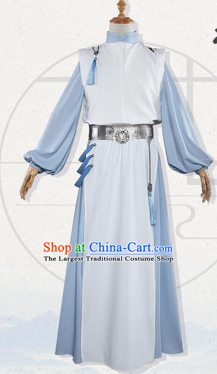 Chinese Traditional Cosplay Nobility Childe Costumes Ancient Swordsman Clothing for Men