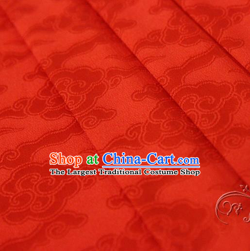 Asian Chinese Traditional Pattern Fabric Ancient Hanfu Red Brocade Silk Fabric Drapery Material