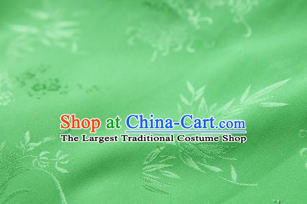 Asian Chinese Traditional Pattern Green Silk Fabric Ancient Hanfu Jacquard Brocade Fabric Drapery Material