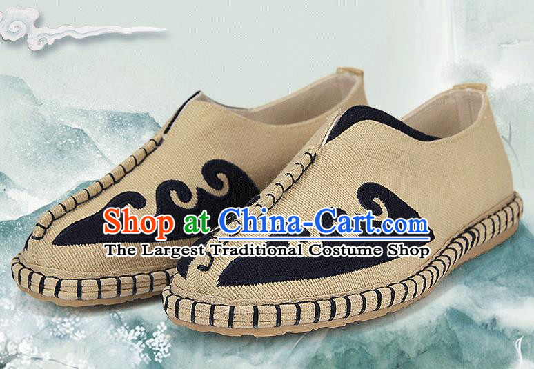 Chinese National Shoes Traditional Multi-layered Cloth Shoes Linen Shoes for Men