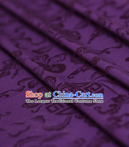 Asian Chinese Traditional Purple Silk Fabric Ancient Hanfu Jacquard Brocade Fabric Drapery Material