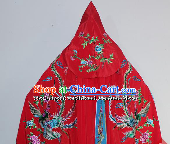 Chinese Traditional Peking Opera Diva Costumes Ancient Princess Embroidered Red Cloak for Women