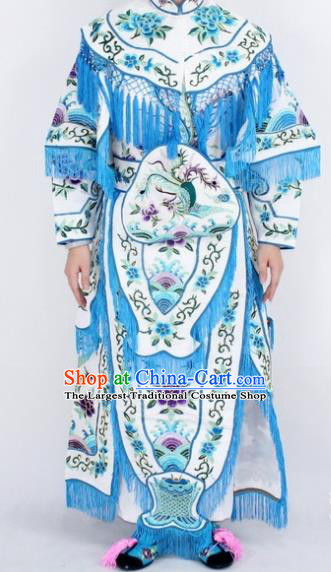 Chinese Traditional Peking Opera White Costumes Ancient Female General Dress for Women