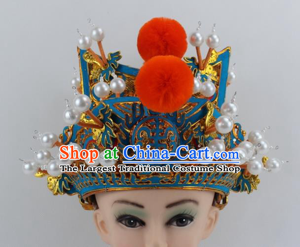 Chinese Traditional Peking Opera Takefu Helmet Ancient Warriors Hat for Men