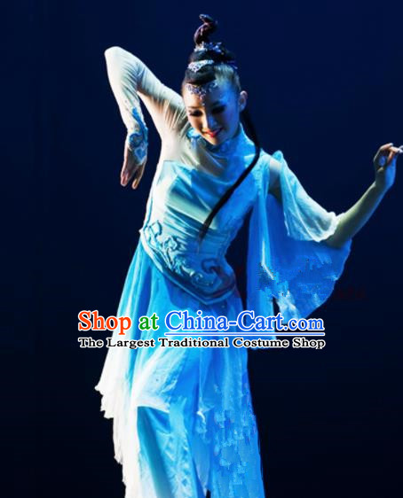 Chinese Traditional Classical Dance Costumes Yanko Dance Umbrella Dance Dress for Women