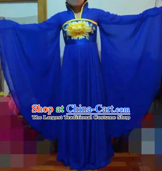 Traditional Chinese Ancient Embroidered Blue Hanfu Dress Tang Dynasty Imperial Consort Historical Costumes for Women