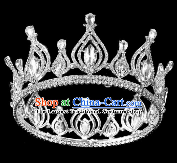 Top Grade Crystal Royal Crown Baroque Princess Retro Wedding Bride Hair Accessories for Women