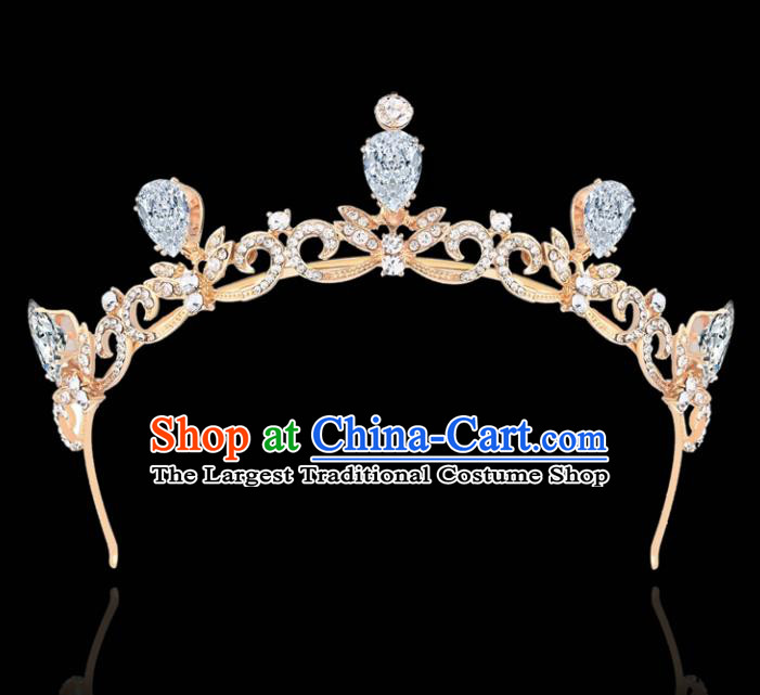 Top Grade Retro Princess Royal Crown Rhinestone Hair Clasp Baroque Wedding Bride Hair Accessories for Women