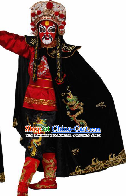 Traditional Chinese Beijing Opera Costume Sichuan Opera Changing Faces Embroidered Dragons Cloak for Men