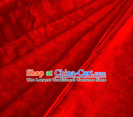 Asian Chinese Traditional Twine Peony Pattern Design Red Brocade Fabric Silk Fabric Chinese Fabric Material