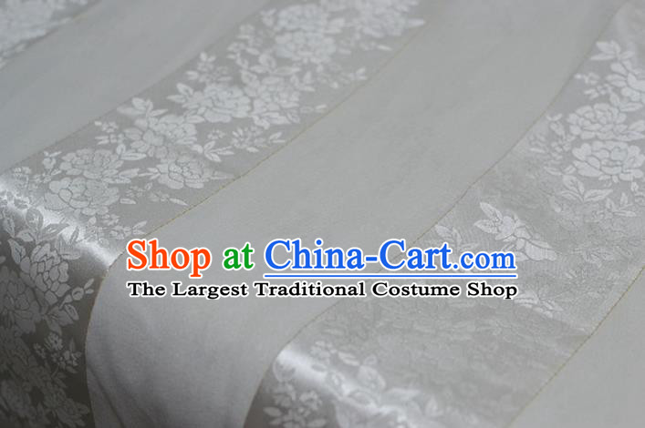 Asian Chinese Fabric Traditional Pattern Design White Brocade Fabric Chinese Costume Silk Fabric Material