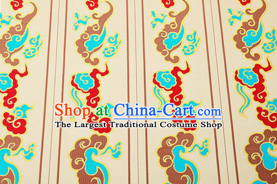 Chinese Traditional Golden Brocade Drapery Classical Clouds Pattern Design Satin Cushion Silk Fabric Material