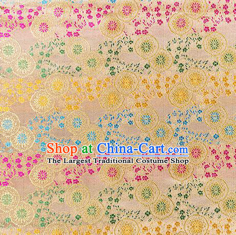 Asian Chinese Traditional Fabric Golden Brocade Silk Material Classical Pattern Design Satin Drapery